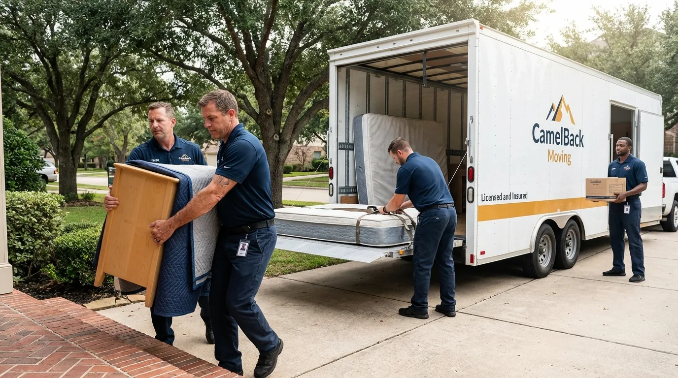 Crew loading residential truck for cross-state move from Powder Springs, GA
