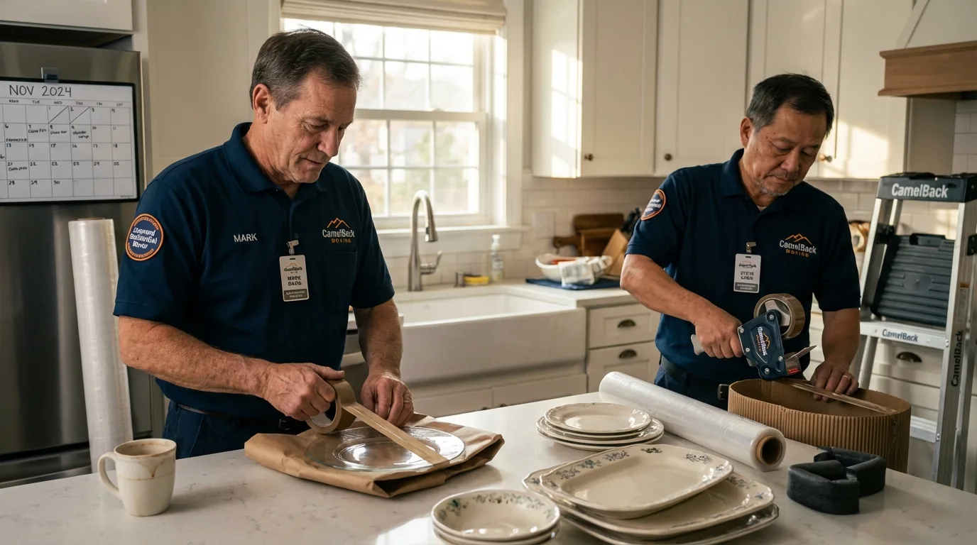 Professional crew packing kitchen dishware in Powder Springs, GA